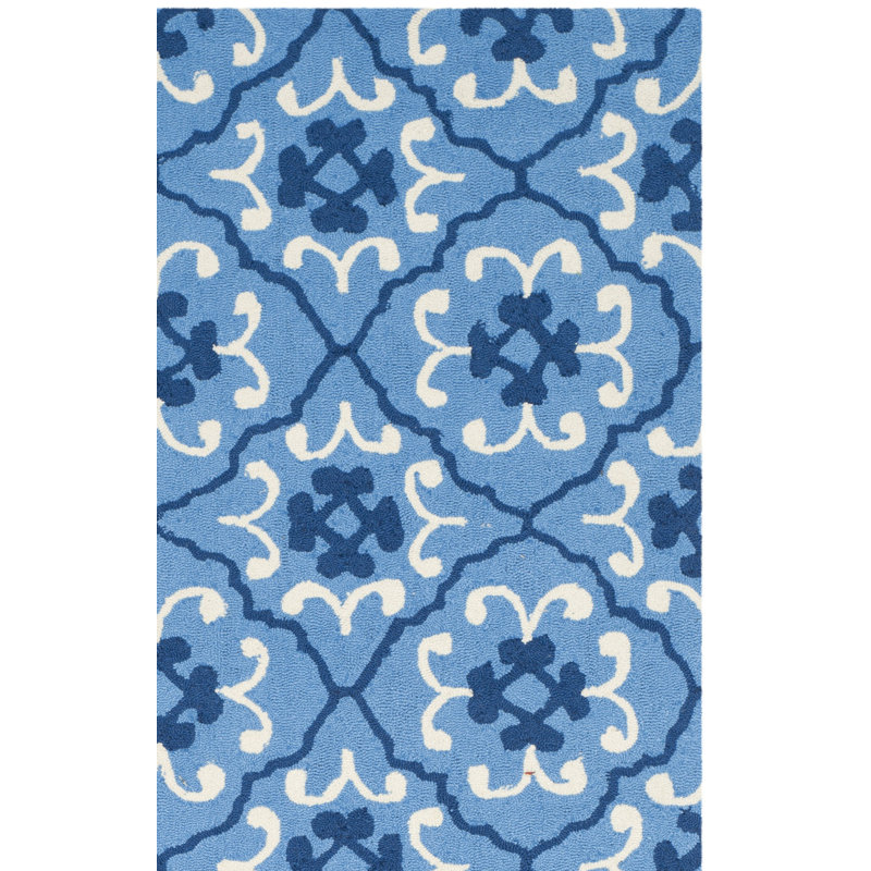 Anacortes Hand Hooked Performance Geometric Rug, Rectangle 3'6" x 5'6"