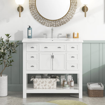 Armoire Hetzel avec 2 portes à fermeture douce et 6 tiroirs