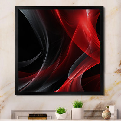 Abstrait contemplatif rouge et noir - Vagues abstraites modernes, impressions sur toile