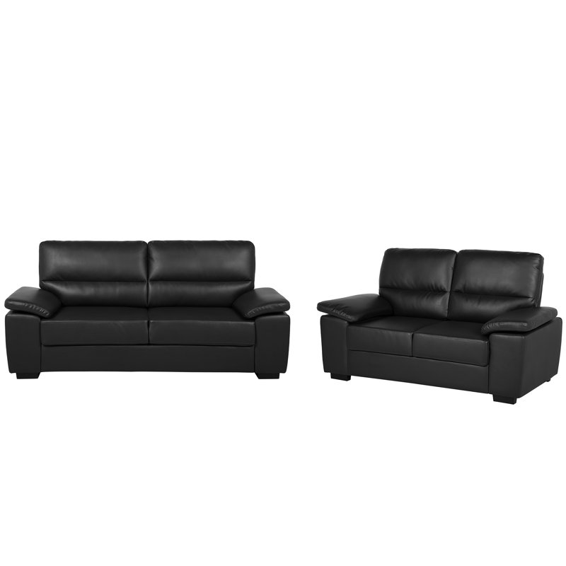 Clyburn 2 - Piece Faux Leather Living Room Set, Black