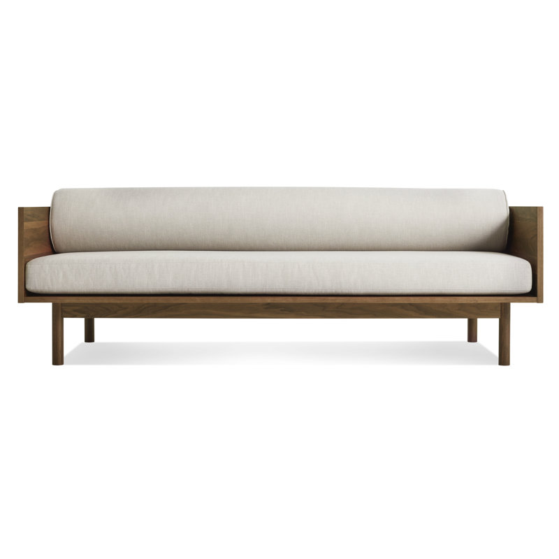 Souvenir Upholstered 87'' Sofa, Landa Stone, Walnut