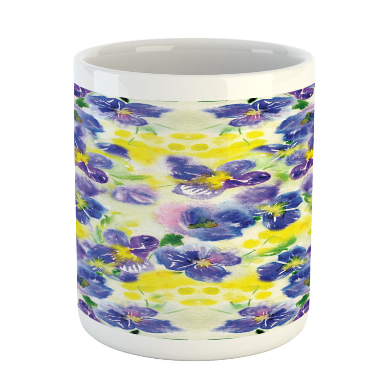 Grande tasse à café fleur aquarelle