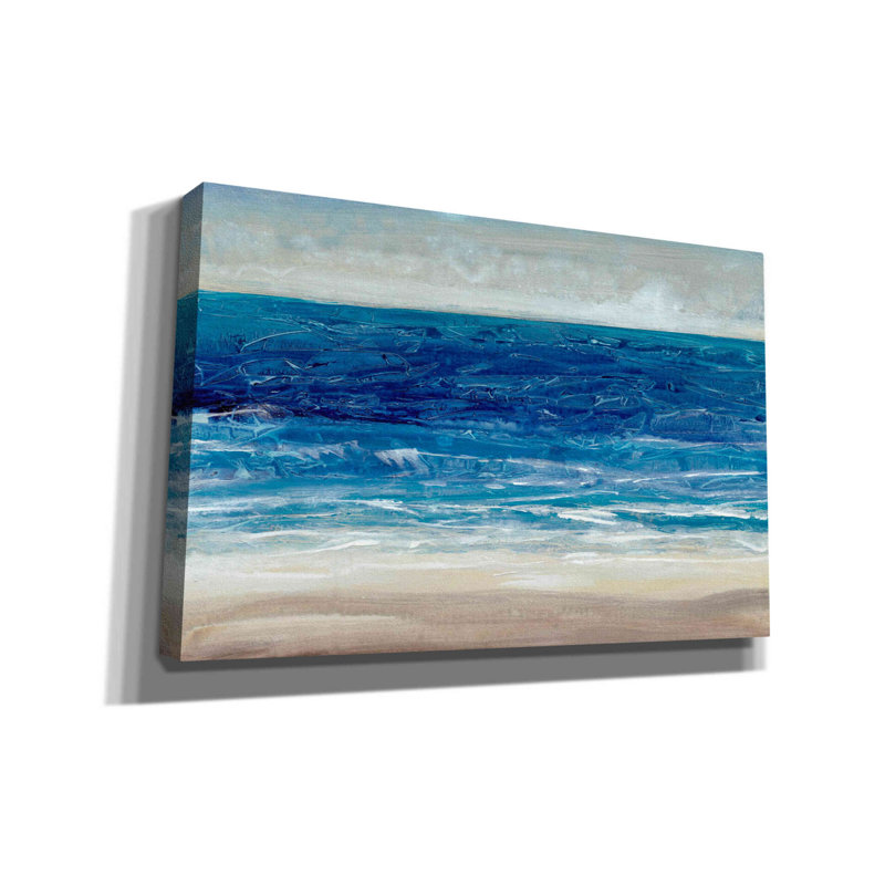 «Crashing Blue I» par Tim O'toole, art mural sur toile, H 26 po x l 40 po x P 1,5 po