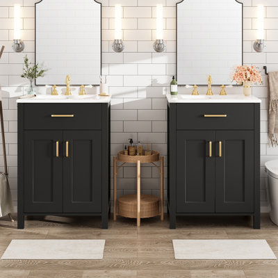 Modern 48-Inch Bathroom Vanity with Ceramic Sink