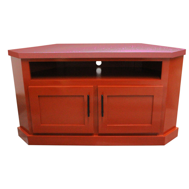 Meuble télé d'angle 50 po Poplar, Rouge brûlé, H 27 po x L 50 po x l 16 po