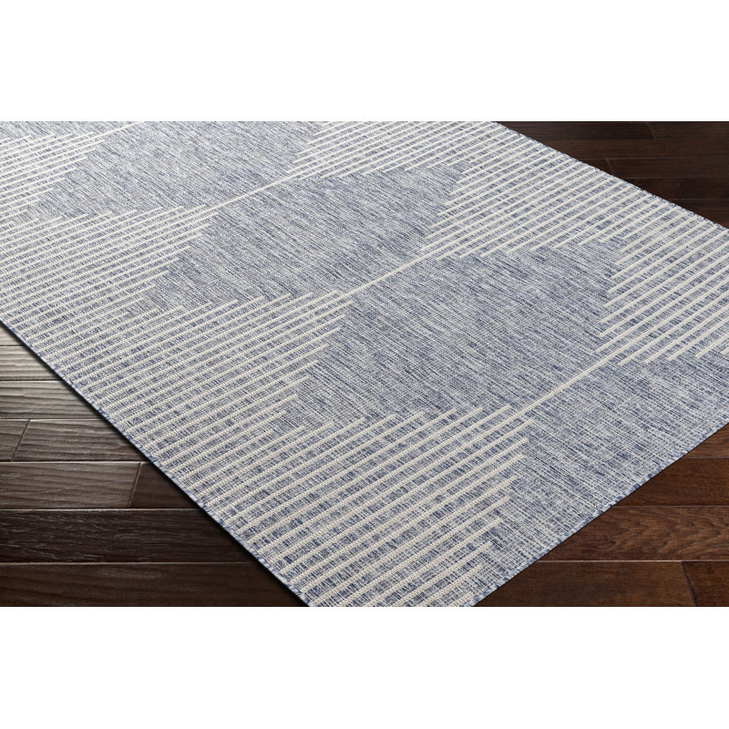 Tapis bleu intérieur / extérieur Mendota, Tapis de couloir 2 pi 7 po x 10 pi