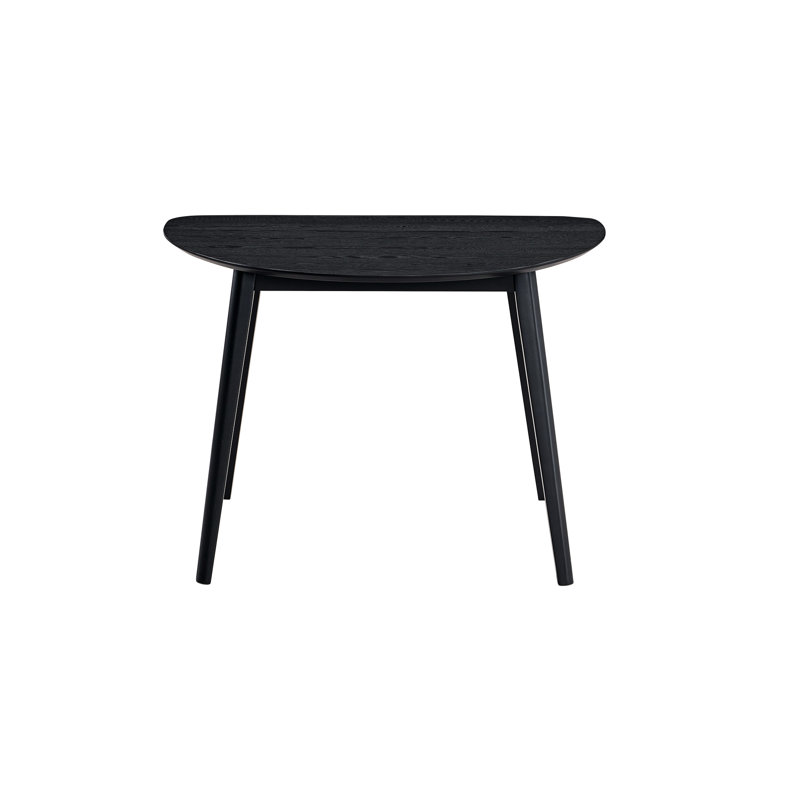 Table de salle à manger noire, matériau en bois, 30 po Hauteur du produit avec surface noire, plateau fixe, profondeur de 48 paquets