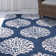 Tapis crocheté à la main bleu marine Cline