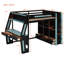 Full Size Gaming Loft Bed With Built-In Lighted Desk, 6 Storage Drawers And Bookcase-560383400