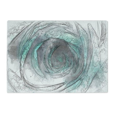 Tempered Glass a Rose Sketch Chopping Board