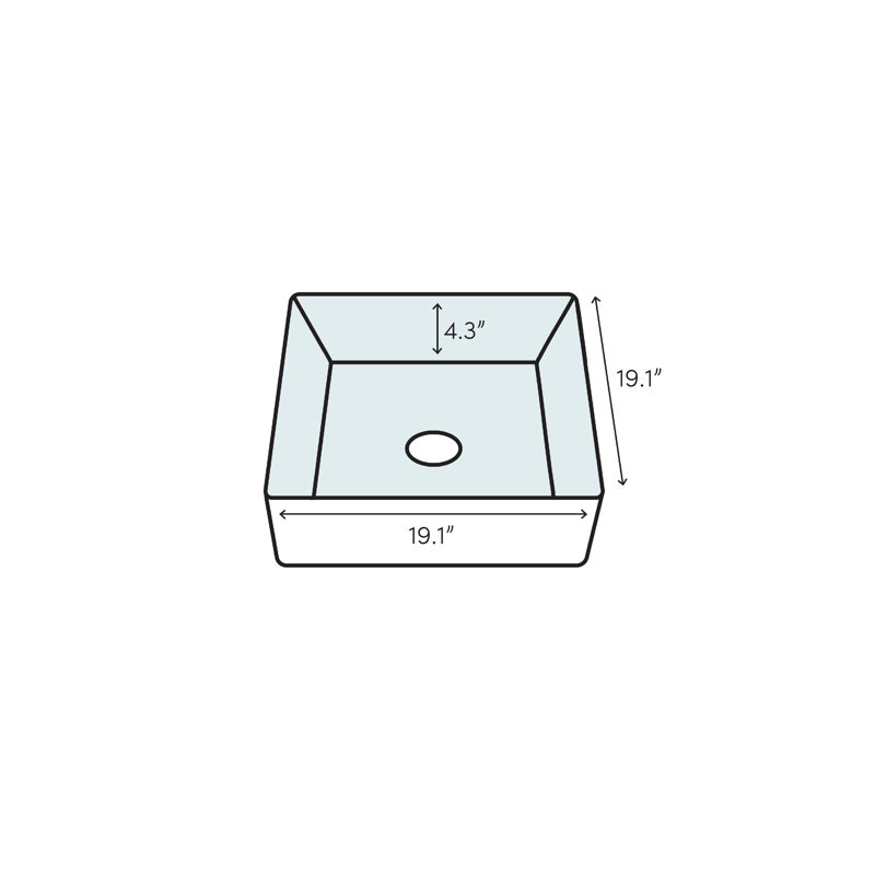 Caracalla Ceramica II 19.09'' Glossy White Ceramic Square Bathroom Sink