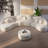 Modern 7 Seat Sectional Sofa Curved Modular Velvet Upholstered With Ottoman-112015193