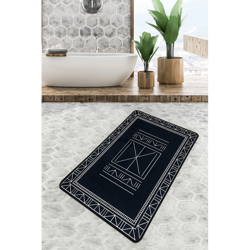 Non-Slip Bathmat, 100% Polyester, 31.5 x 39.4 inches | 700 g/m², 0.4 in Pile Height, 0.2 in Sponge Height | Digital Print Design, Durable Dot Underside, Machine Washable, Ideal for Bathroom Safety & Comfort
