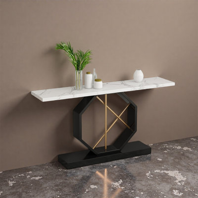 Console géométrique en faux marbre