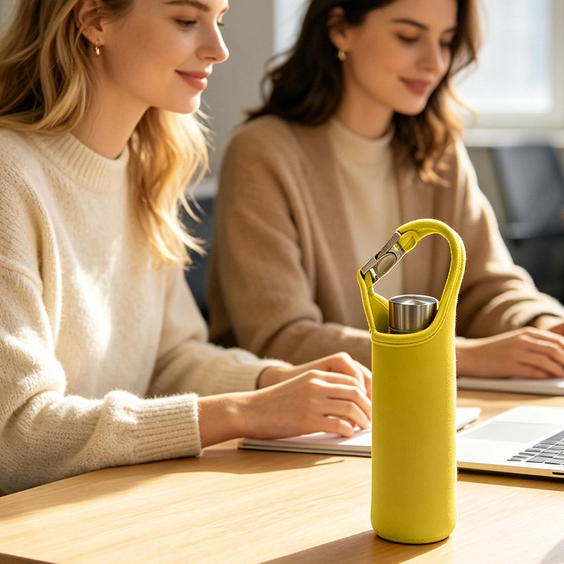 Pochette en verre pour bouteille d'eau, Jaune