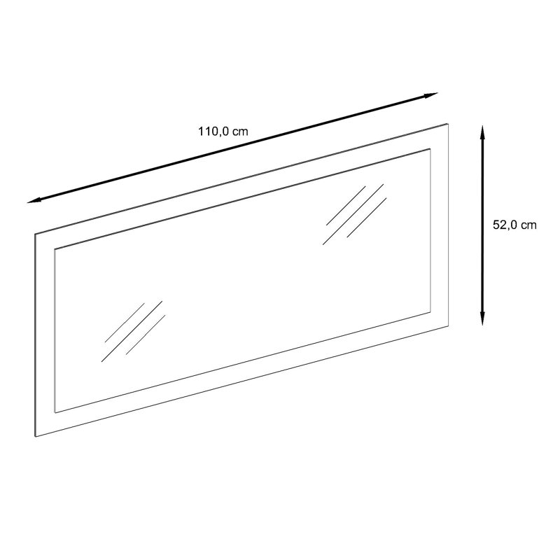 Comptche Flat Full Length Mirror, 110cm H x 52cm W, Rough-cut Oak