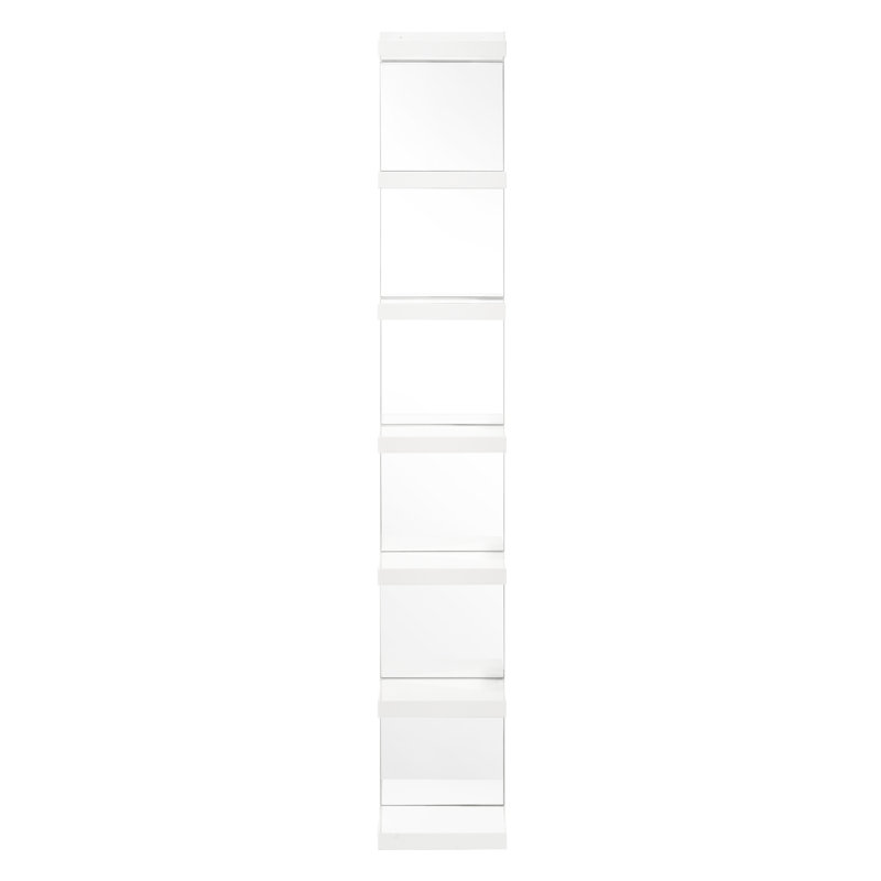 Fashionable Garage Shelving With Mirrored Back - 7 Shelves, & Glass Folding Table