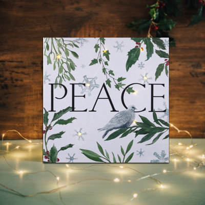Battery-Operated Lighted Wall Art - Peace