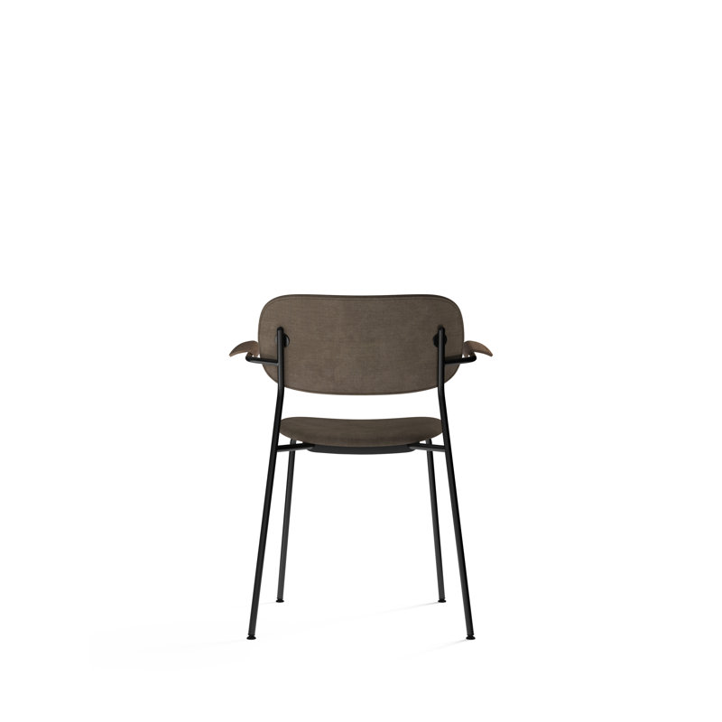 Co Upholstered Arm Chair, Dark Stained Oak, Bouclé 02 Acrylic, Chrome