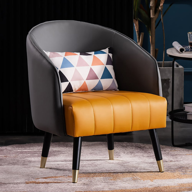 Fauteuil de chambre 26 po, Cuir de microfibre gris