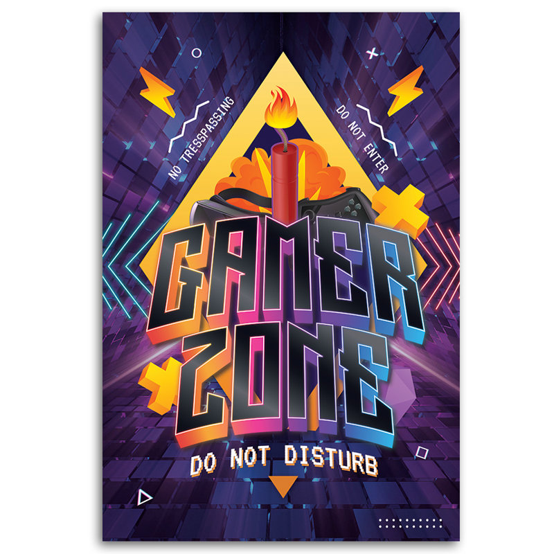 Inscription Of The Player Zone - No Frame Print on Canvas
