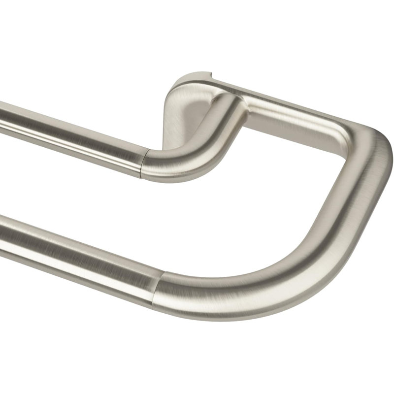 Tringle à rideaux double en acier allié durable Ailanni, 30 po à 84 po, nickel, 30" - 84", Nickel