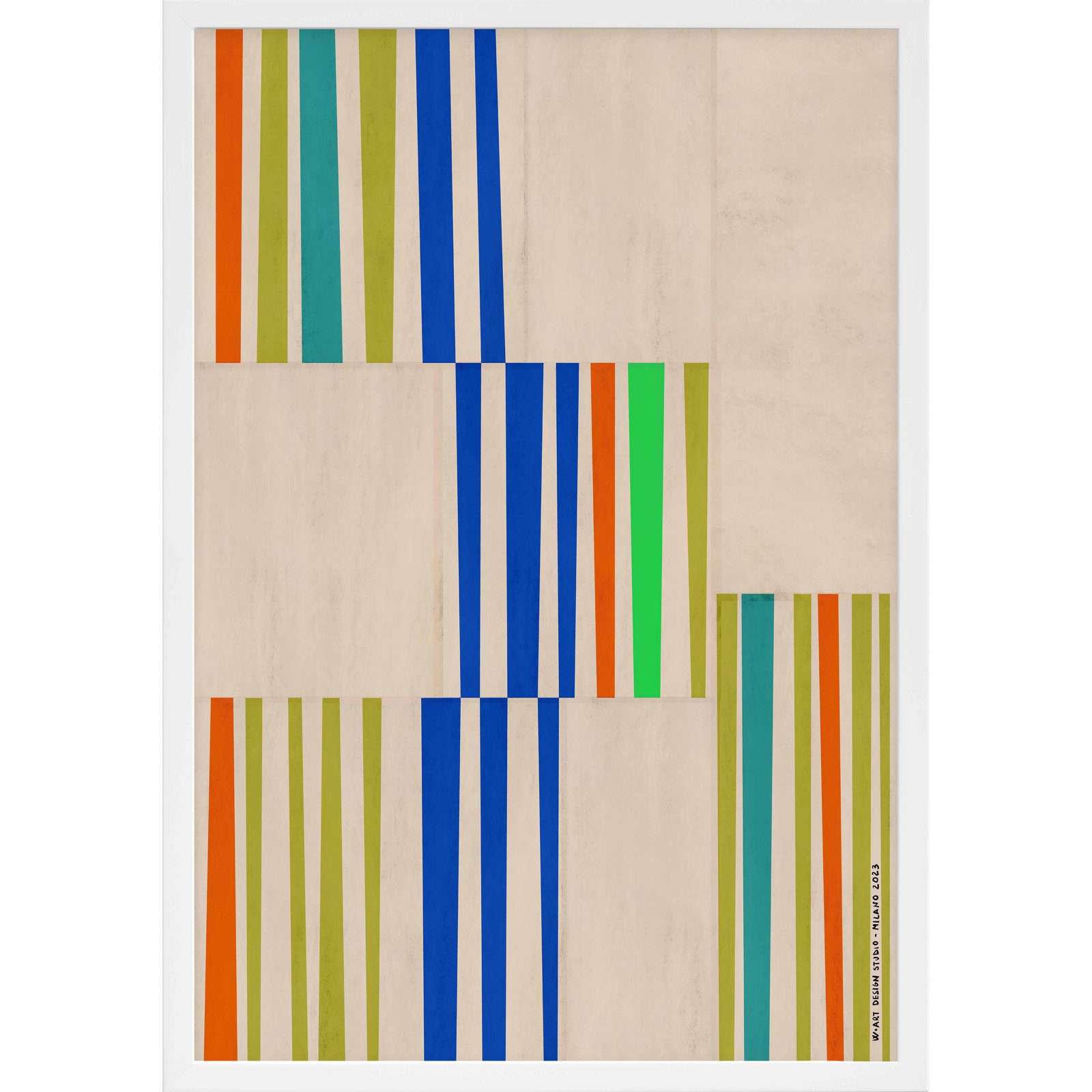 Abstract Assembly 1 by Romina Gadler, White Paper Framed, 25" H x 17.5" W