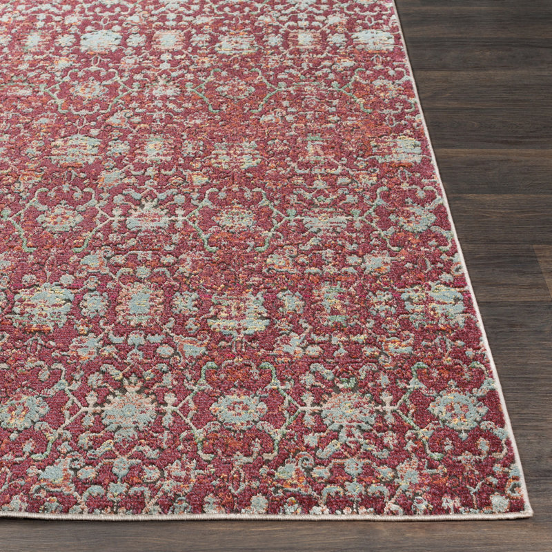 Tapis rouge / gris Quinlan, Rectangle 2 pi x 3 pi