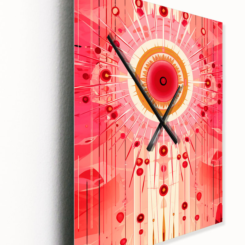 Visionary Geometry Awakening Of Consciousness IV - Modern Geometric Wall Clock Oversized, H 32 po x l 16 po x P 1 po