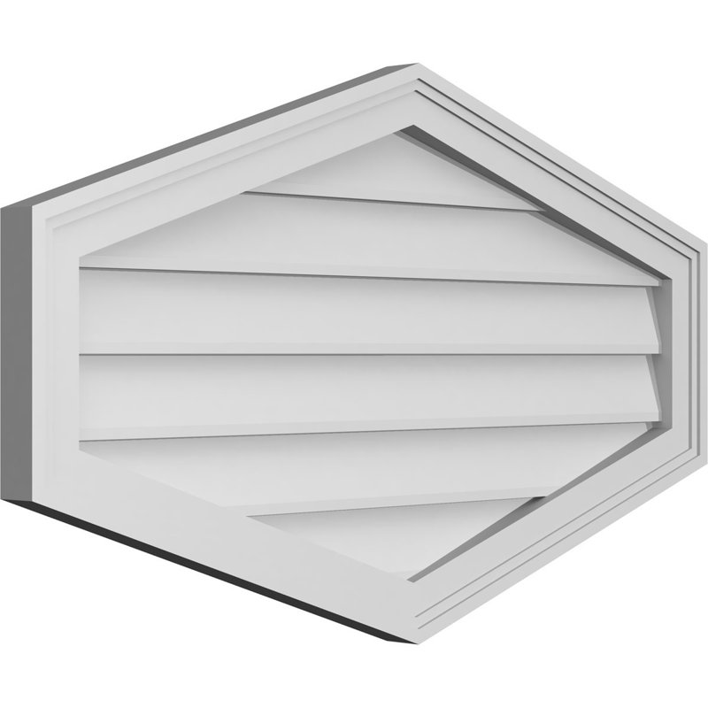 Ventilé vertical à pignon vertical 4/12 po, H 20 po x l 34 po x P 1,5 po