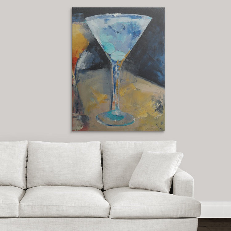 "Anjlee Blue Martini" par Michael Creese, reproduction d'art, H 24 po x l 18 po x P 1,5 po, Toile