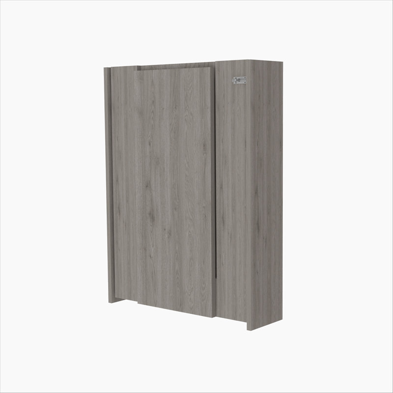 Toscana Wall Foldable Table with Multiple Shelves, Light Grey