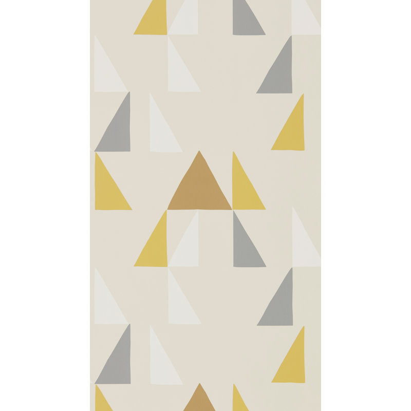 10.05m x 52cm Matte Wallpaper Roll, Mustard/Pewter/Cinnamon