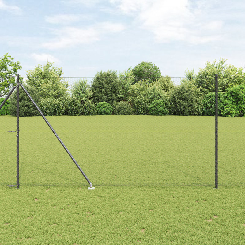Vidaxl Hexagon Fence Steel, Grey, 150cm H x 1000cm W