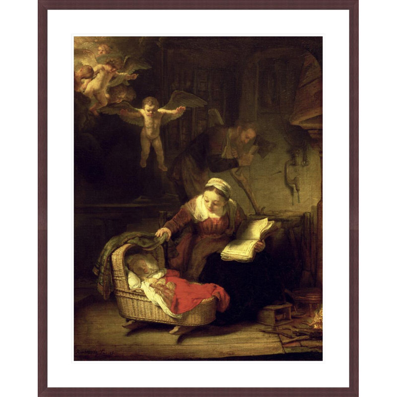 La Sainte Famille par Rembrandt van Rijn - Estampe numérique encadrée, H 41,45 po x l 33,5 po