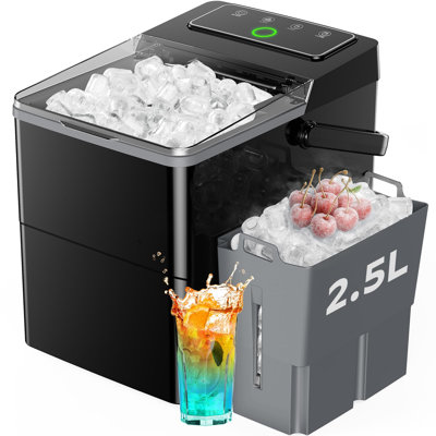 Countertop Ice Maker, Makes 9 Bullet-Shaped Ice Cubes In 6 Minutes, 2.5-Liter Ice Basket With Expandable Basket, Self-Cleaning Ice Maker, LED Touch Co — FIN-0019373 | Fridge.com