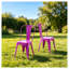 Ensemble de 2 chaises de salle à manger modernes en métal mauve ultrabrillant avec support pour le dos