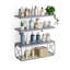 Floating Shelves Set of 3, Rustic Mounted Shelf with Metal Basket, Wall Shelves-160832360