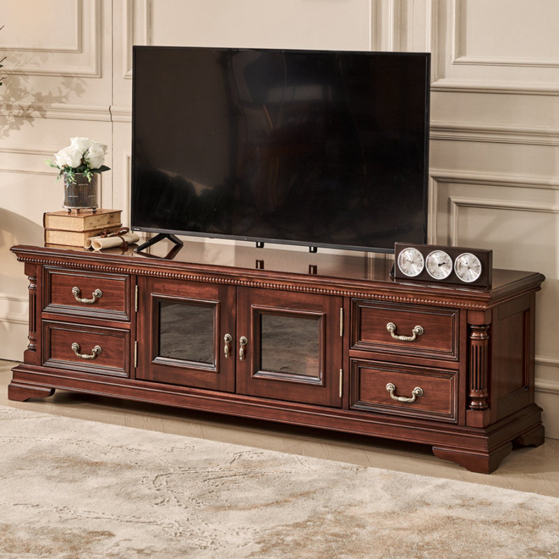 Meuble télé simple et rétro, H 21,26 po x L 78,74 po x l 17,72 po
