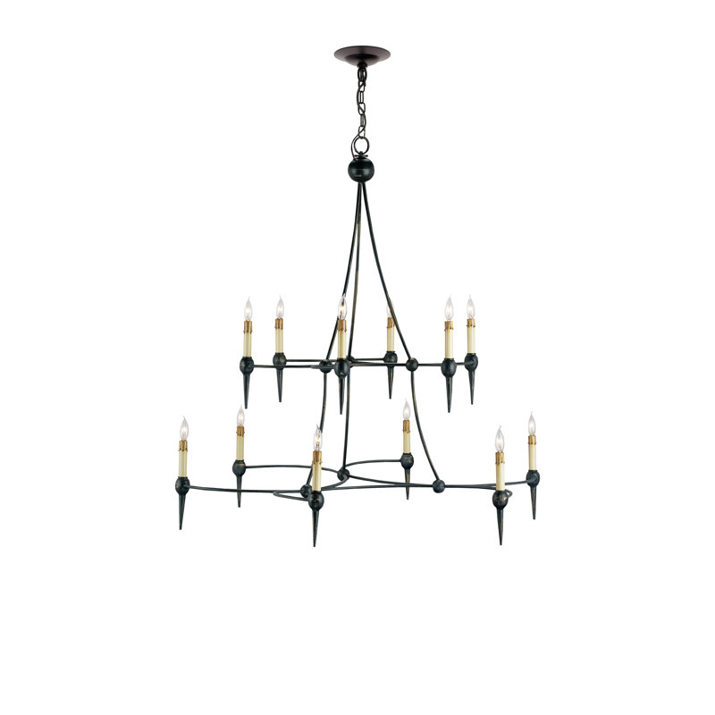 Lustre étagé de style bougie à 12 lumières Danielli