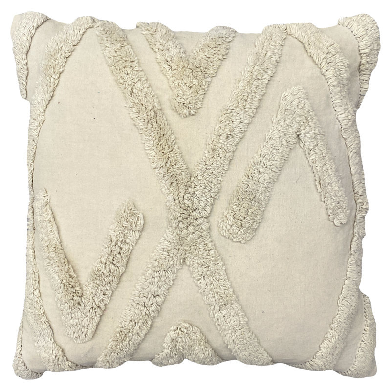Geometric Square Throw Cushion, Red, Pillow Cover Only - No Insert