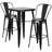 Toquerville Square Metal Indoor-Outdoor Bar Table Set with 2 Stools with Backs-1064872368