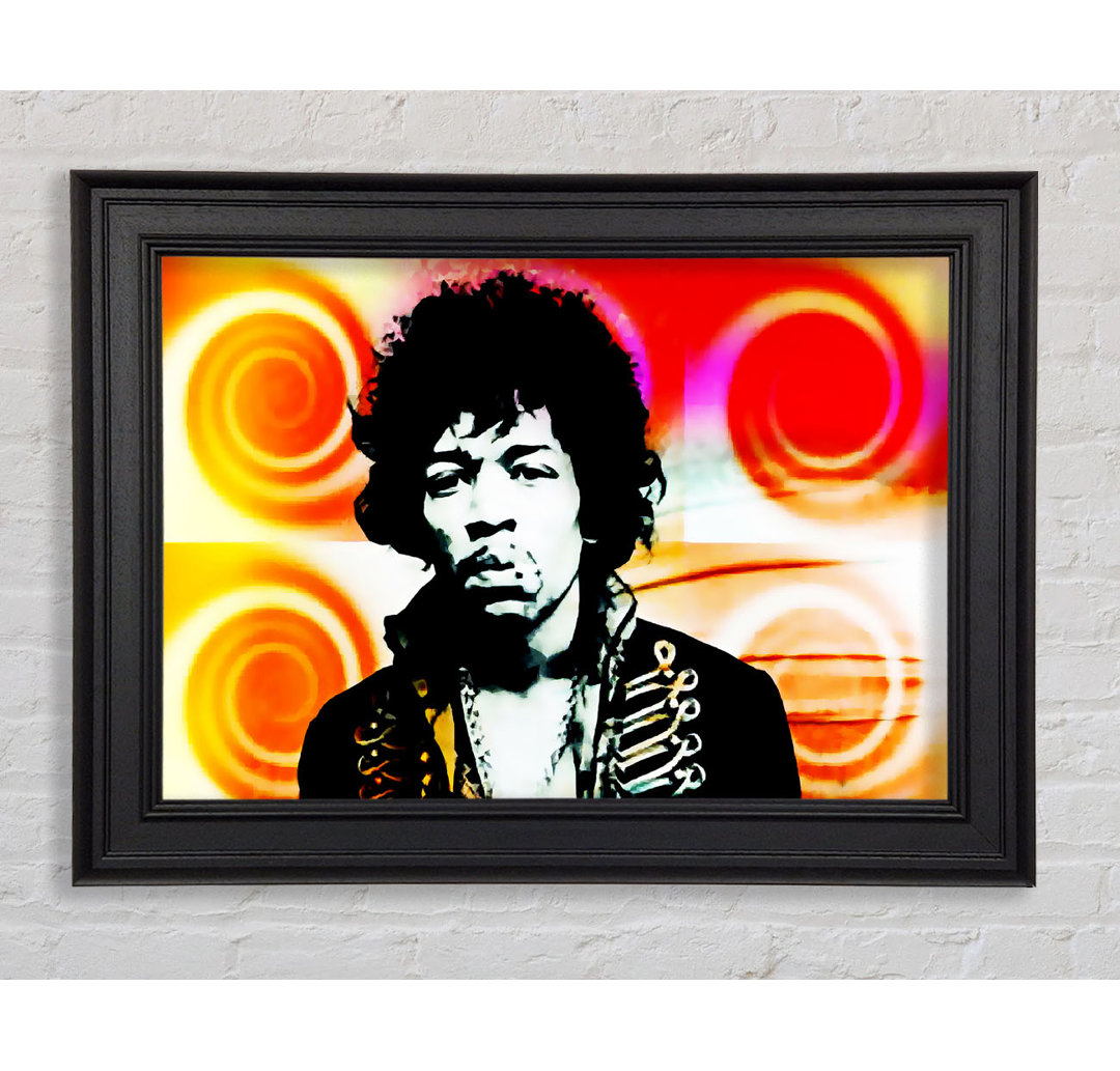 Jimi Hendrix Swirls Gerahmter Druck