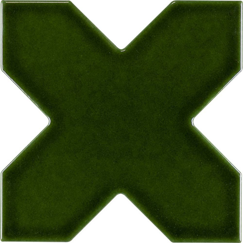 Siena 5.35'' W x 5.35'' L Ceramic Singular Tile, Dark Green