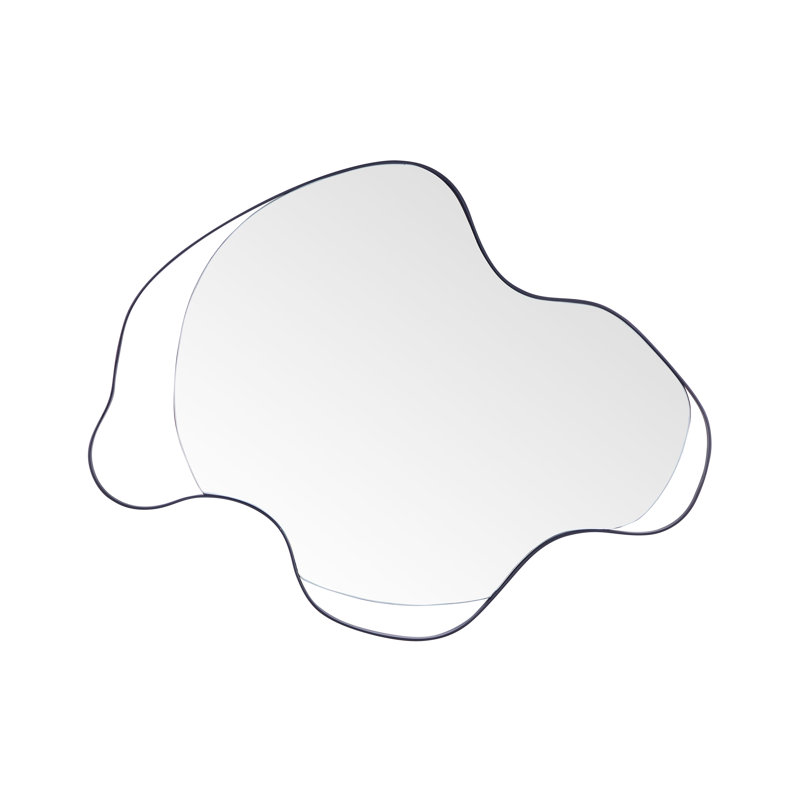 Rolston Metal Wavy Wall Mirror, Black
