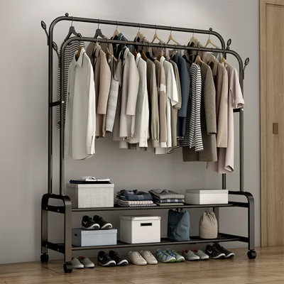 125cm Rolling Industrial Pipe Clothing Rack
