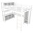 Metal Loft Bed with Wardrobe And L-shaped Desk, Full Size Loft Bed with Storage Cubes and Shelves, Heavy Duty Loft Bed for Kids Teens Adults, White