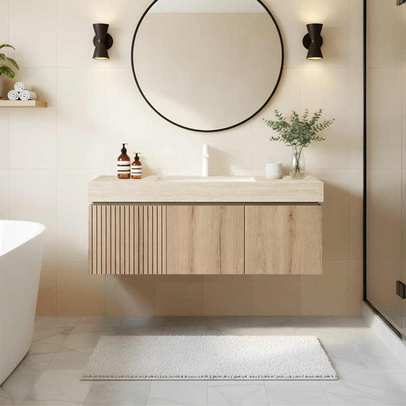 Meuble-lavabo mural de luxe flottant 36 po Luxury
