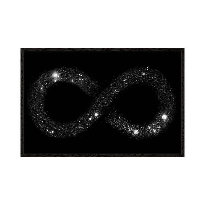 Universe Infinity 1 Piece Wall Art on Canvas, 101.6 cm H x 66.04 cm W, Black Framed