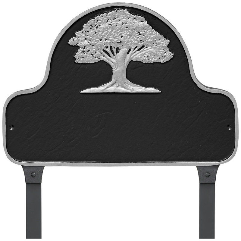 Plaque d'adresse sur 1 ligne, Noir / argent, Oui
